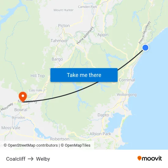 Coalcliff to Welby map
