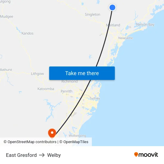 East Gresford to Welby map