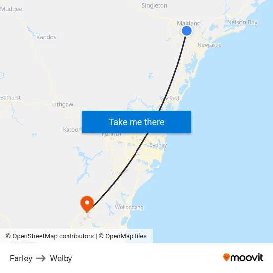 Farley to Welby map