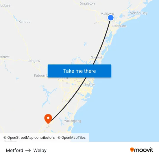 Metford to Welby map