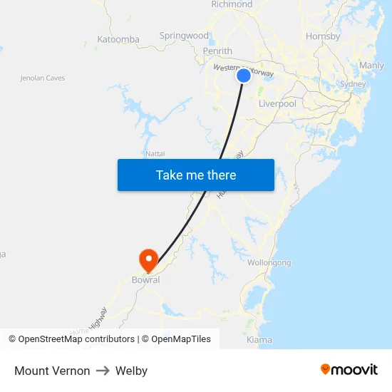 Mount Vernon to Welby map