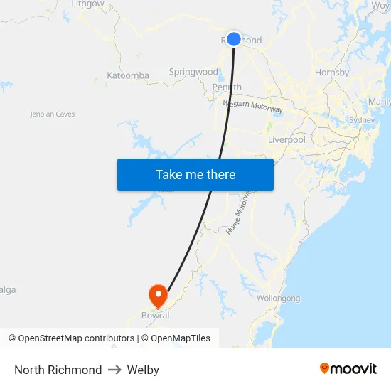 North Richmond to Welby map