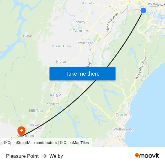 Pleasure Point to Welby map