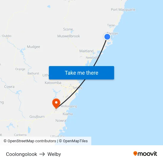 Coolongolook to Welby map