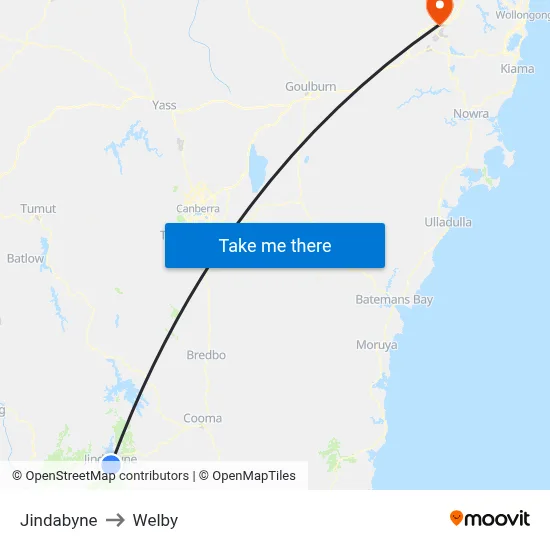 Jindabyne to Welby map