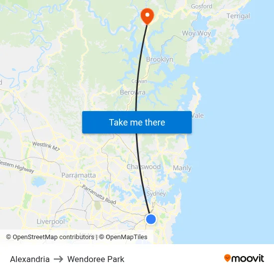 Alexandria to Wendoree Park map