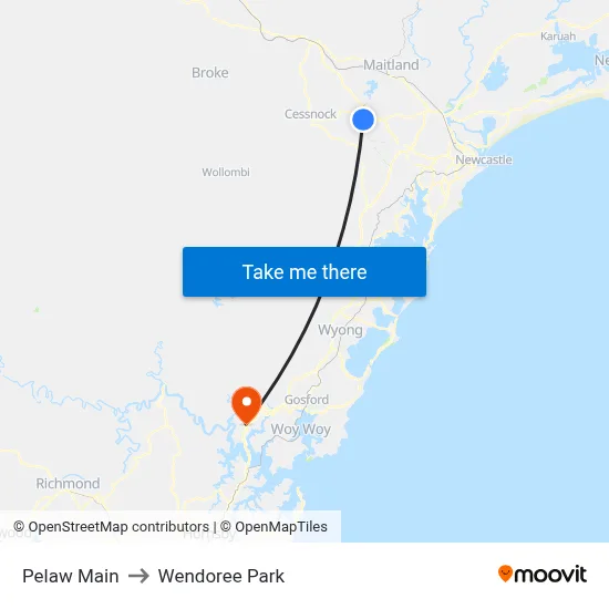 Pelaw Main to Wendoree Park map