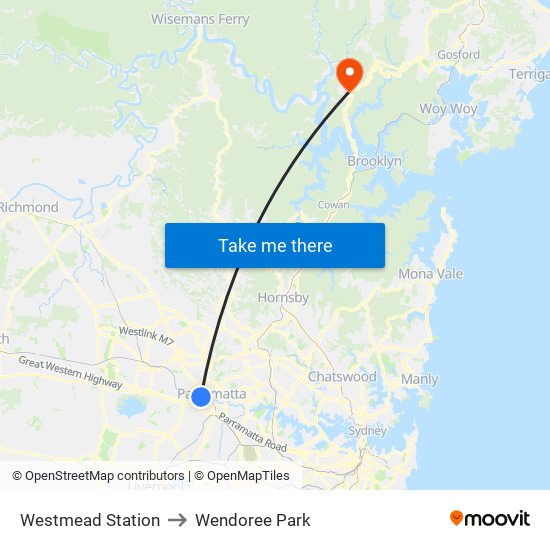 Westmead Station to Wendoree Park map