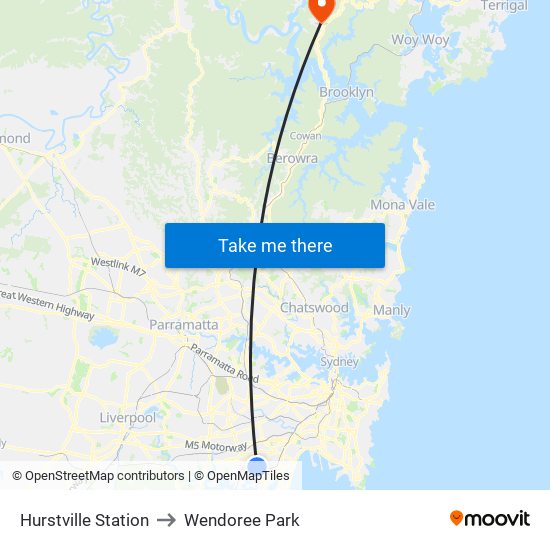 Hurstville Station to Wendoree Park map