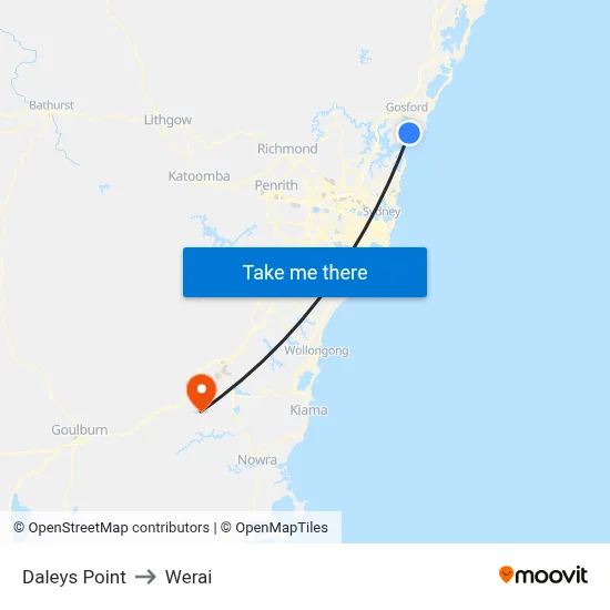 Daleys Point to Werai map