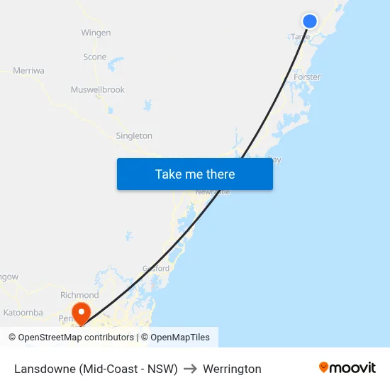 Lansdowne (Mid-Coast - NSW) to Werrington map