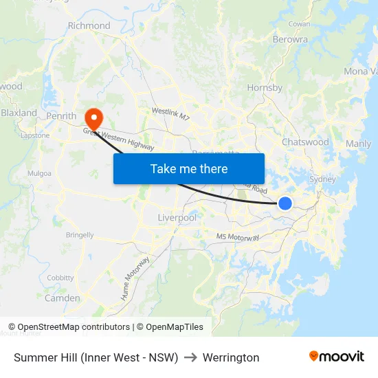 Summer Hill (Inner West - NSW) to Werrington map