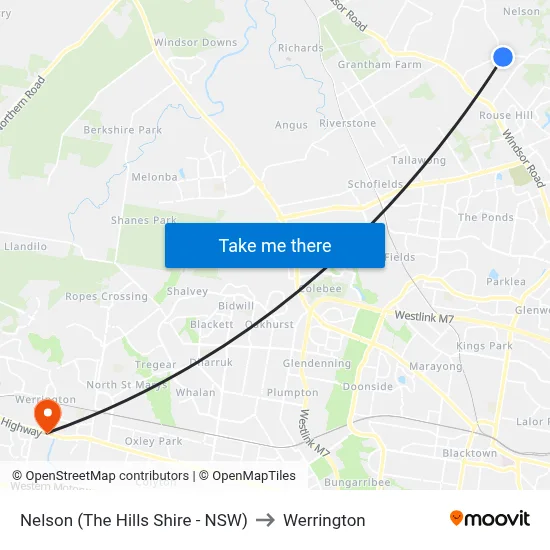 Nelson (The Hills Shire - NSW) to Werrington map