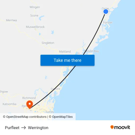 Purfleet to Werrington map
