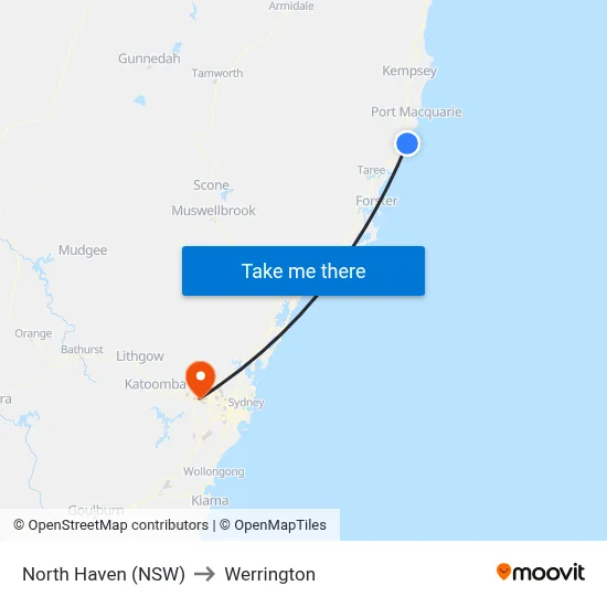 North Haven (NSW) to Werrington map