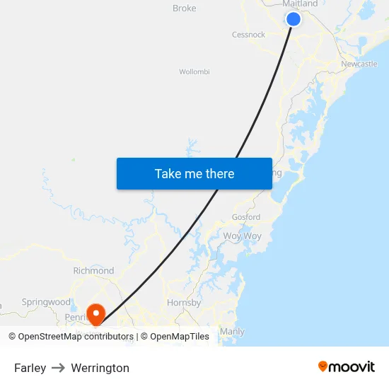 Farley to Werrington map