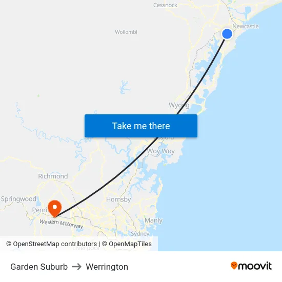 Garden Suburb to Werrington map