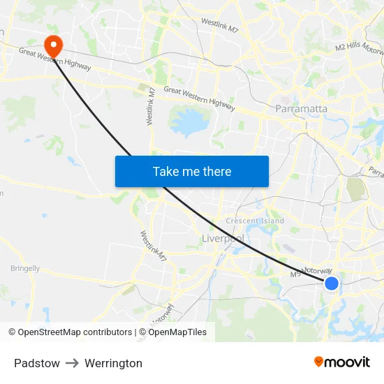 Padstow to Werrington map