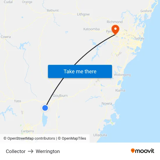 Collector to Werrington map