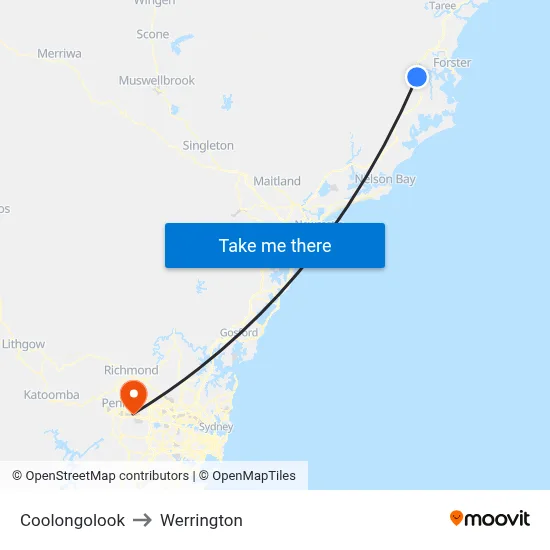 Coolongolook to Werrington map