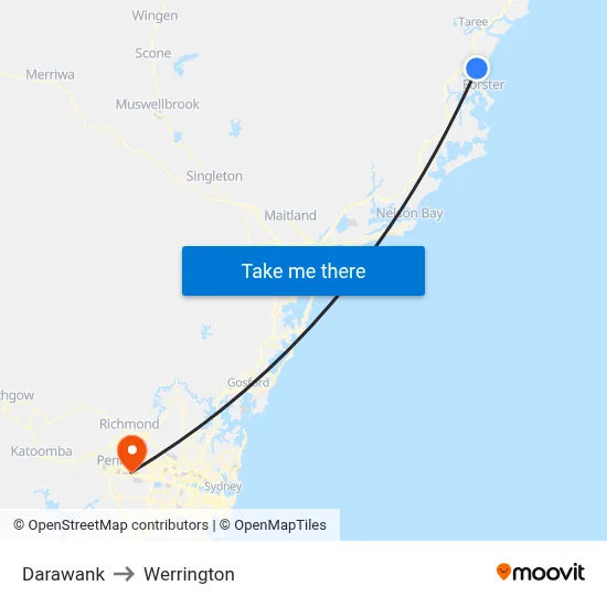 Darawank to Werrington map