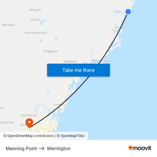 Manning Point to Werrington map