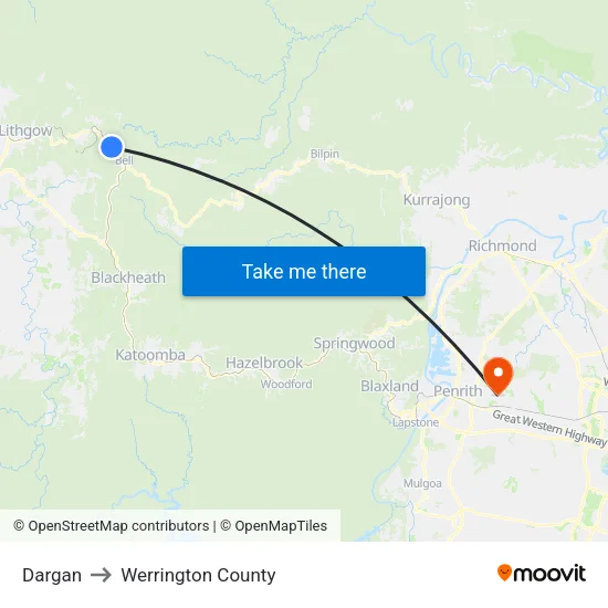 Dargan to Werrington County map
