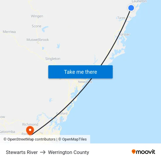 Stewarts River to Werrington County map