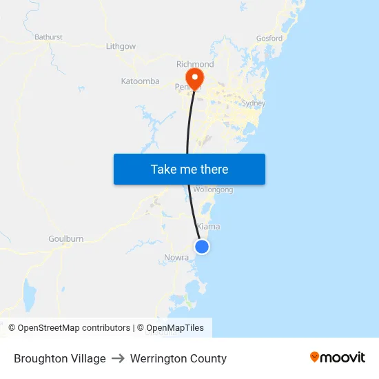 Broughton Village to Werrington County map