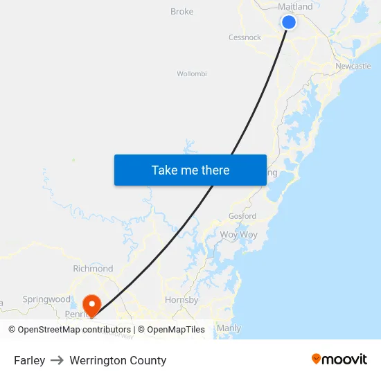 Farley to Werrington County map