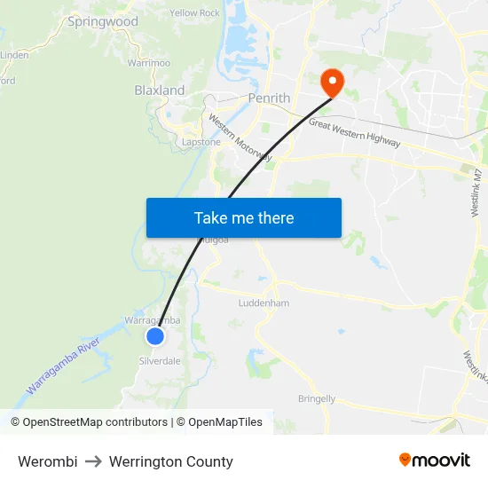 Werombi to Werrington County map
