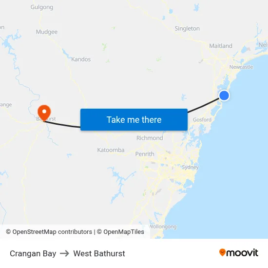 Crangan Bay to West Bathurst map