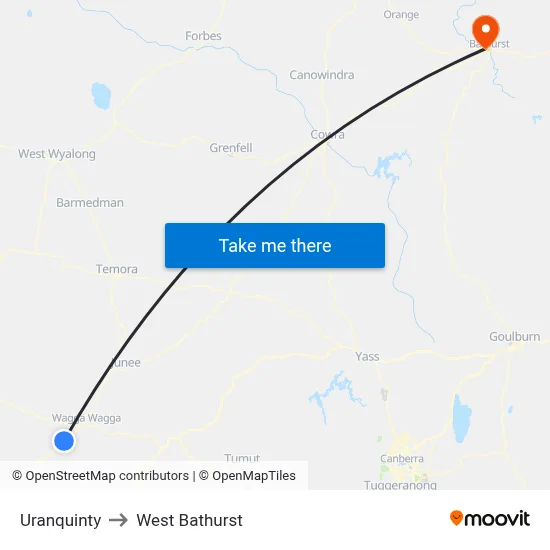 Uranquinty to West Bathurst map