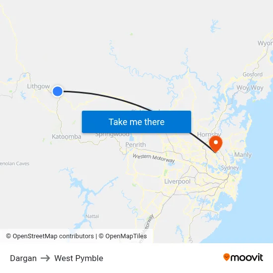 Dargan to West Pymble map