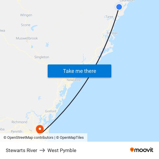 Stewarts River to West Pymble map
