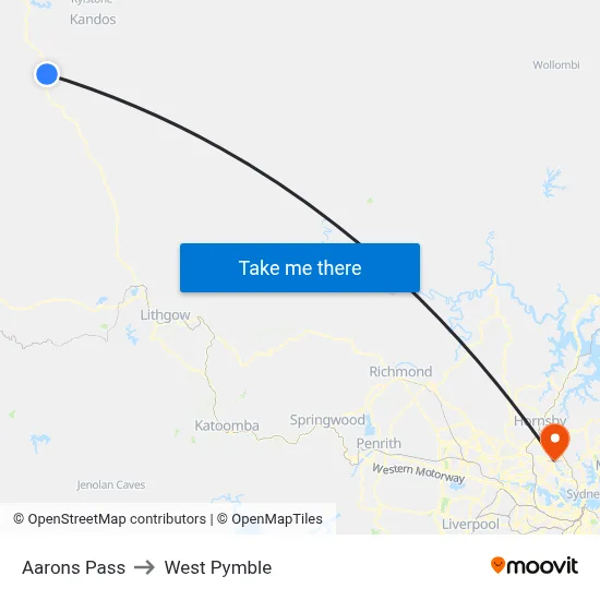 Aarons Pass to West Pymble map