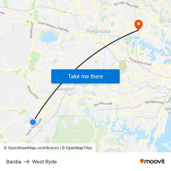 Bardia to West Ryde map