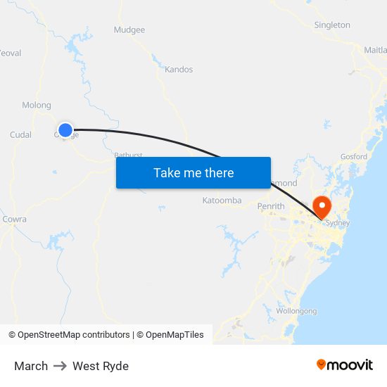 March to West Ryde map