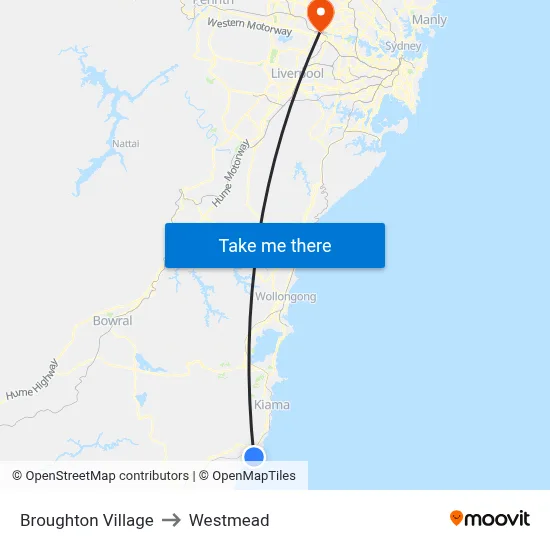 Broughton Village to Westmead map