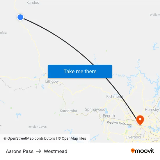 Aarons Pass to Westmead map
