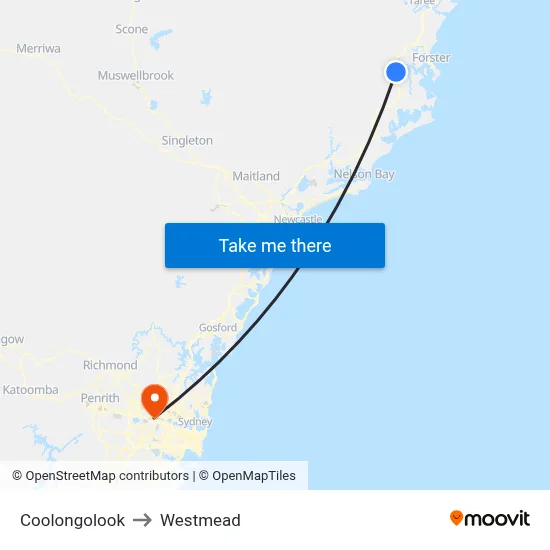 Coolongolook to Westmead map