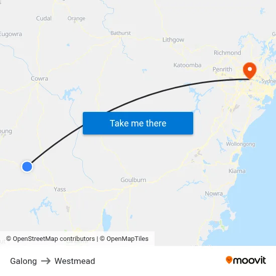 Galong to Westmead map
