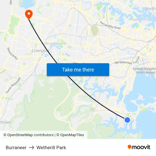 Burraneer to Wetherill Park map