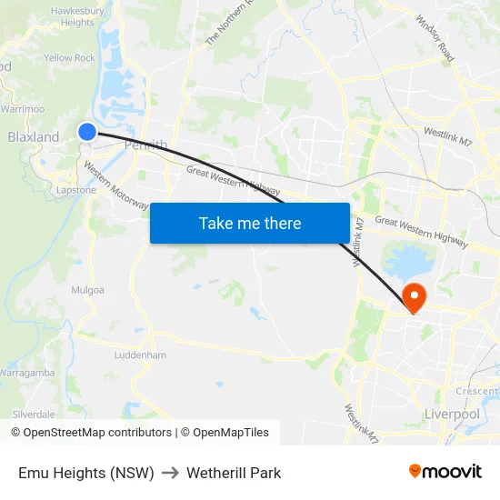 Emu Heights (NSW) to Wetherill Park map