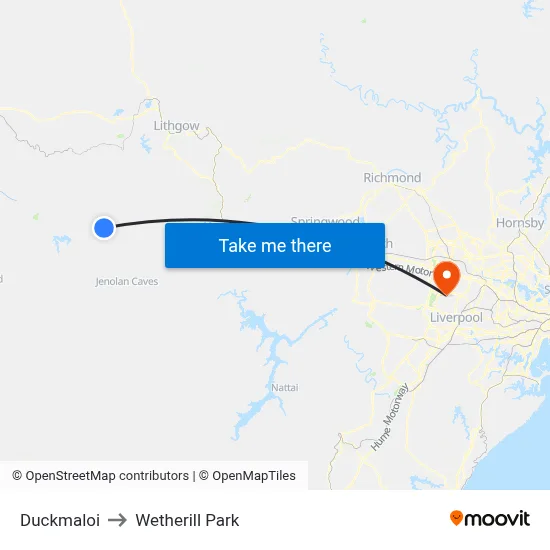 Duckmaloi to Wetherill Park map