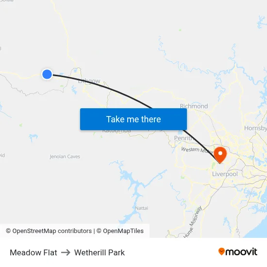 Meadow Flat to Wetherill Park map