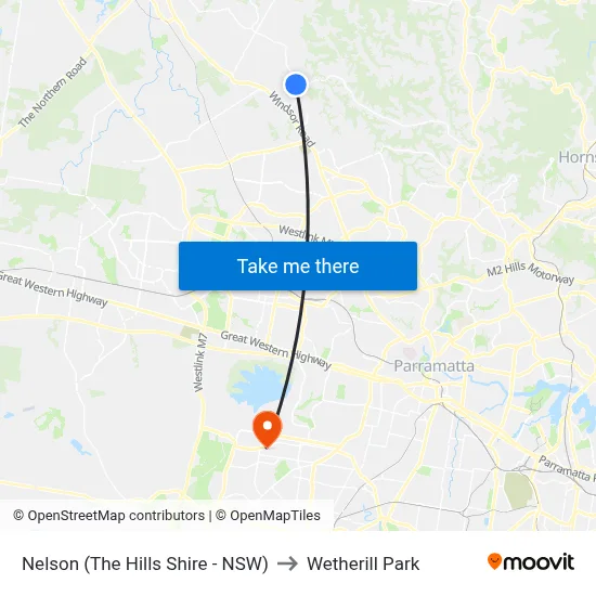 Nelson (The Hills Shire - NSW) to Wetherill Park map
