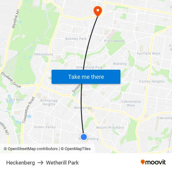 Heckenberg to Wetherill Park map