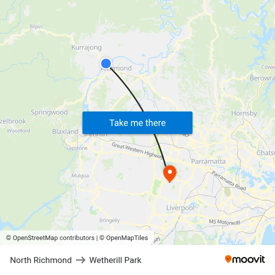 North Richmond to Wetherill Park map