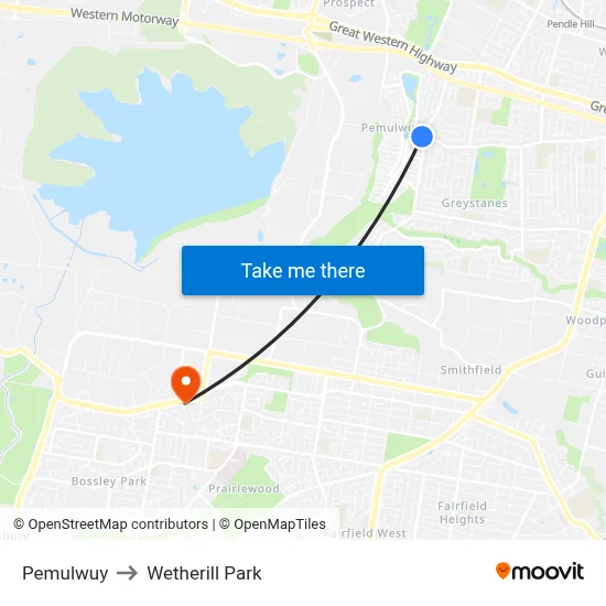 Pemulwuy to Wetherill Park map